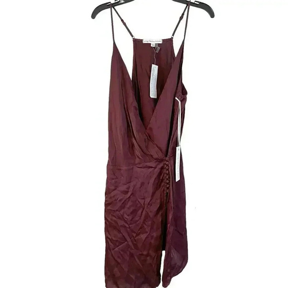 NWT Young Fabulous & Broke Jamison Mini Wrap Covered Button Asymmetrical Dress M - Picture 2 of 8